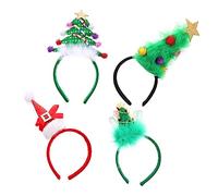 Ipetboom 4 Pezzi Fascia natalizia cerchietti natalizi cerchietto natale cerchietto io vestire la fascia copricapo per ia per cappello da Babbo Natale tessuto
