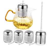 Ipetboom 4 pezzi Filtro Infusore Tè in Acciaio con e Chiusura Sicura Colini per Tisane Spezie e Tè Sfuso Resistente e Facile da Pulire