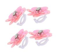 Ipetboom 4 Pezzi Fiore di scarpa con fiore di diamante flash il fiore muore ciondoli per scarpe a fiori clip per scarpe con fiori fatti a mano fiori fustellati plastica rosa