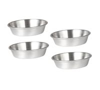 Ipetboom 4 pezzi Piatti Antipasto in Acciaio Inossidabile Ciotole Condimenti Versatili con Liscio Resistenti e Pratici per Ristoranti e Catering