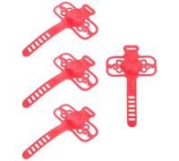 Ipetboom 4 Pezzi Porta Cellulare Bicicletta Supporto Telefono Manubrio per Smartphone, Silicone, Rosso, per Bici da Strada e Mountain Bike, Uso in Riding After Dark
