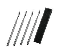 Ipetboom 4 pezzi Spazzole per e Sopracciglia con in Legno Pettine per Mascara Riutilizzabile con Sacchetto in Strumento per Naturale