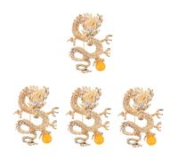 Ipetboom 4 Pezzi Spilla Drago Cinese Smalto Spillo Sciarpa Adornare Corpetto Distintivo Con L'ala Spille Drago Perno Del Drago Spilla Per Uomo Spilla Spilla Pin Di Risvolto Lega Di Zinco