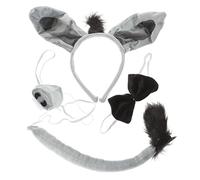 Ipetboom 4 Pz set fascia per asino coda e orecchie d'asino costume da asino per adulto coda d'asino coccinella maschera dimena fascia per le orecchie d'asino costume da asino cosplay cotone