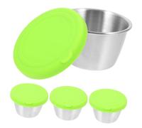 Ipetboom 4 set Ciotoline con Coperchi in Silicone Alimentare Tazze per Salse e Condimenti Resistenti Calore e Urti Multipurpose Sauce Dishes e Snack