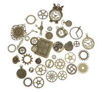 Ipetboom 40 Pezzi Accessori Steampunk in Metallo per Fai da Te, Charm Ingranaggi Punk Retro, Decorazioni per Gioielli e Progetti di Artigianato Creativo Stile Casuale