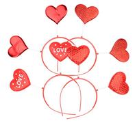 Ipetboom 4pezzi Cerchietti a Forma di Cuore per Festa D'amore Fasce per Capelli per Adulti Accessori da Festa Copricapo Design di Cuore di Cupido per Feste Compleanni e Altre Celebrazioni