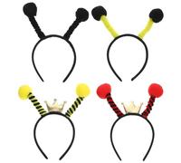 Ipetboom 4pezzi Cerchietti Per Stoffa Antenne e Corone Colorate Accessorio Per Feste Cosplay e Halloween Leggeri e Comodi Da Indossare