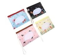 Ipetboom 4pezzi Custodia Per Fazzoletti Umidi in Eva Porta Salviette Portatile Sacchetto Ricaricabile Per Salviette Per Ragazza Igieniche o Struccanti Leggero Indossabile Al o Attaccato