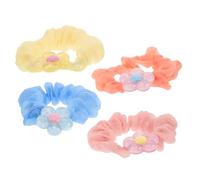 Ipetboom 4pezzi Elastici per Capelli Forma di Fiore Cristalli Colorati per Bambine Opzioni tra Giallo Rosa Pois Gialli Blu e Rosa Pois Blu Resistenti e Delicati Facili da Usare per Vari Tip