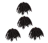 Ipetboom 4pezzi Extension Per Ricci Corti Bob Per Donne Africane Sintetiche Facili Da Installare Morbide e Leggere Per Feste e Occasioni Speciali