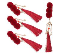Ipetboom 4pezzi Fermagli per Capelli con Pompon in Stile Cinese Accessori Decorativi per Capelli per Ragazze e Donne per Eventi Festivi Tutti i Giorni