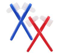 Ipetboom 4pezzi Spazzolino Per Protesi Dentaria Spazzolino Da Denti Doppia Faccia Piccolo Per Pulizia Delle Protesi Dentarie Portatile Per Igiene Orale