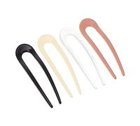 Ipetboom 4pezzi U-shaped Hairpins Chic Hair Clips for Women Comfortable Non- Design for Various Outfits Colors Elegant Transparent
