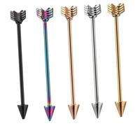 Ipetboom 5 Pezzi Barra Industriale Inossidabile per Cartilagine Accessorio per Ragazze Piercing e Versatile