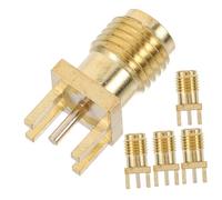 Ipetboom 5 pezzi Connettore Sma Pcb Montaggio Adattatore Coassiale Saldare Connettore Stabile e Durevole per Comunicazioni e Trasmissioni