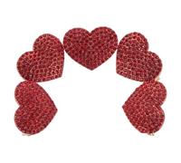 Ipetboom 5 Pezzi Spilla a Forma di Cuore Strass Rossi, Spilla da Bavero in Lega di Zinco Resistente Chiusura Sicura, Accessorio Romantico per San e Festa della Mamma, Gioielli da Sposa