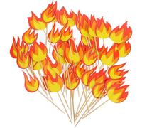 Ipetboom 50 Pezzi Decorazioni Pompiere per Torte a Forma di Fuoco Stuzzicadenti per Cupcake e Torta Forniture per Feste di Compleanno e Party a Tema