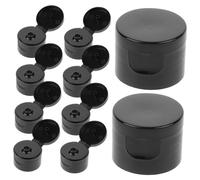 Ipetboom 50 Pezzi Tappo Per Bottiglia Cosmetica Flip Top Bottiglie Da Viaggio Ricaricabili Caps Lattina Catena Schiuma Mini Cosmetico Tubi Distributore Mano Plastica Black