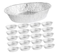 Ipetboom 50 pezzi Vaschette in Alluminio Rotonde Resistenti Alte Temperature per Forno Barbecue e Friggitrice ad Aria Contenitori Alimentari Usa e Getta Deformazione