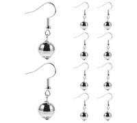 Ipetboom 5paia Orecchini Sfera da Discoteca Argento Orecchini per Feste in Discoteca da Costume Specchio Gioielli Sfera per Donne Pendenti da Donna alla Moda da Donna