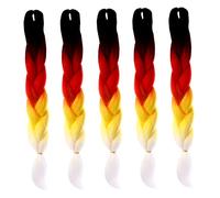 Ipetboom 5pezzi Braid Hair Extensions Gradient Color Synthetic Braiding Hair for Parties Festivals and Events Eye-catching African Style