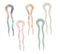 Ipetboom 5pezzi Forcine u Shape Acetato Per Lunghi Accessori Per Acconciature Alla Francese Forcine Due Rebbi Per Chignon e Stili Moderni Colori Vivaci e Leggeri Per Ogni Occasione