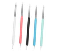 Ipetboom 5pezzi Penna Doppia Testa Per Nail Art Pennello in Silicone Per Pittura Per Puntinismo Disegno Di Motivi Fiori e Disegni Utilizzabile Casa Per Creare Nail Art Senza Spendere in