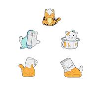 Ipetboom 5pezzi Spille Forma Di Cartone Animato Per Donne Accessori Creativi Per Giacche e Borse Design Adorabile Di Animali Dei Cartoni Animati e Fibbie Sul Retro Per Indossarle Facilmente