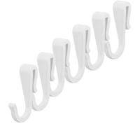 Ipetboom 6 Ganci a S in Plastica Bianchi da Cucina, Piccoli Ganci da Appendere per Armadietti e Aste, Organizer Salvaspazio per Borse, Utensili e Accessori Domestici