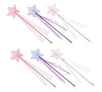 Ipetboom 6 pezzi Bacchette Incantate a Forma di per Bambine Bastoni da Principessa in Tessuto Delicato e Sicuro Accessori per Feste di Compleanno Halloween e Celebrazioni Natalizie Regali