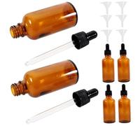 Ipetboom 6 pezzi Bottiglie Essenziali Donna in Vetro con Contagocce e Imbuto Trasparente Vuoti per Essenziali Profumi per Viaggio e Campioni