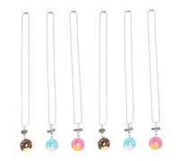 Ipetboom 6 pezzi Collane Amicizia Decorative con Pendente Ciambella in Plastica Collanine Portatili per Bambine Regalo Compleanno e Fine Festa Simbolo Amicizia Forever