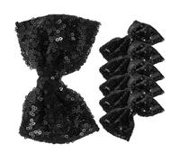 Ipetboom 6 Pezzi Fermagli Capelli Bambina con Nastrino Paillettes Nero Accessori Moda Leggeri e Resistenti per Neonata Clip Eleganti per Feste Scuola e Uso Quotidiano