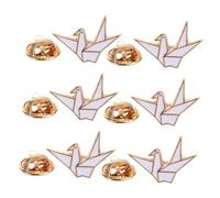 Ipetboom 6 Pezzi Spilla gru di carta spilla distintivo gioielli con gru origami spilla per camicia Origami Crane Animal Spetta Spille Pin per zaini spilla da donna Lega di zinco bianca