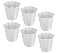 Ipetboom 6 Pezzi Stampi Mini in Lega di Alluminio Argento per Crostate e Tartellette, Riutilizzabili Design Elegante a Forma di Fiore, per Home Baking e Party Treats