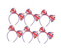 Ipetboom 6pezzi Cerchietti Stile Union Jack Con Fiocco Per Fan Di Calcio Accessori Con Bandiera Britannica Per Feste e Eventi Uk