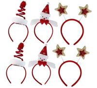 Ipetboom 6pezzi Fascia per Capelli Natalizia Pz Tema Natale Forma Stella Pupazzo di Albero di Natale per Feste Materiale Sicuro Leggero Comodo Resistente Indeformabile Accessorio Fotografic