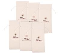 Ipetboom 6pezzi Sacchetti Per Bottiglie Vino e Lino Con Stampa Elegante Per Regali e Festeggiamenti Sacchetti Decorativi Multifunzionali Per Vino e
