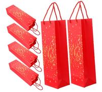 Ipetboom 6pezzi Sacchetti Regalo Per Bottiglie Di Vino Manico Adatti Per Vino Whisky e Liquori Realizzati in Cartone Bianco Riutilizzabili Per Natale Compleanni e Cene