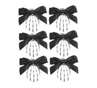 Ipetboom 6pezzi Scheletro Di Halloween Fermaglio Per Capelli Con Fiocco Gotico Forma Di Teschio Artigli Di Diavolo Accessori Per Capelli Per Ragazze e Donne Decorazioni Per Feste Di Hallowe