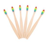 Ipetboom 6pezzi Spazzolini Da Viaggio Bamboo Setole Morbide Per Pulizia Completa Dei Denti Design Ergonomico e Per Famiglie e Occasioni Speciali