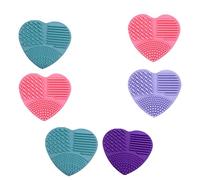 Ipetboom 6pezzi Tappetini Per Pulizia Pennelli Make up Silicone Forma Di Cuore Strumento Pratico Per La Dei Pennelli Cosmetici Facile Da Trasportare e Utilizzare Colori Misti