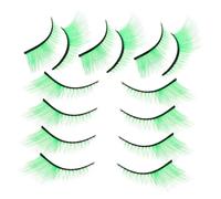 Ipetboom 7paia Ciglia Finte Verdi Extra Lunghe Per Halloween Festa Di San Patrizio Cosplay Teatro e Trucco Drammatico Comode Da Indossare e Riutilizzabili
