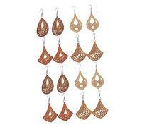 Ipetboom 8 Paia Legno Hollow Boho Africani Pendenti Leggeri e Chic per Design African Style