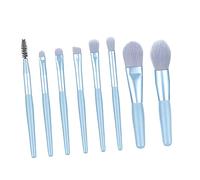 Ipetboom 8 Pezzi Pennelli Per Cosmetici Manico in Legno Opaco Kit Di Pennelli Da Trucco Professionale Per Donna Inclusi Per Polvere e Trucco Azzurro