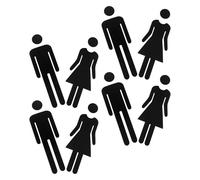 Ipetboom 8 pezzi Segnali Bagno in Acrilico Nero Targhette Porta Wc Unisex per Ufficio Casa e Negozio Segnali Toilette Resistenti e Moderni