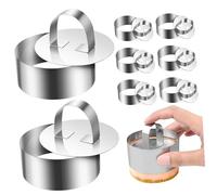 Ipetboom 8 set per Torte Acciaio Inossidabile Stampo per Mousse e Dessert per Torte e Alimenti Sformati
