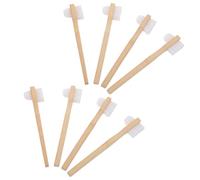 Ipetboom 8pezzi Spazzolino per Protesi Dentaria Doppia da Testina Sottile in Nylon Impugnatura Ergonomica in Bambù Pulizia delle Fessure delle Protesi per Casa e Viaggio