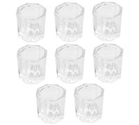 Ipetboom 8pezzi Tazza Per Manicure in Vetro Di Accessorio Per Nail Art Utilizzabile Per Mescolare Liquidi o Lavare Penne e Spazzole Compatto e Resistente